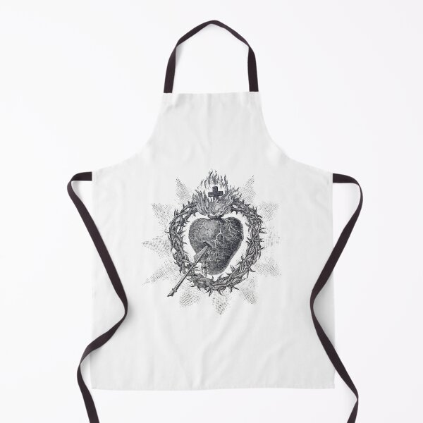 Item preview, Sacred Heart- Black and White Vintage designed and sold by CatholicArtisan.