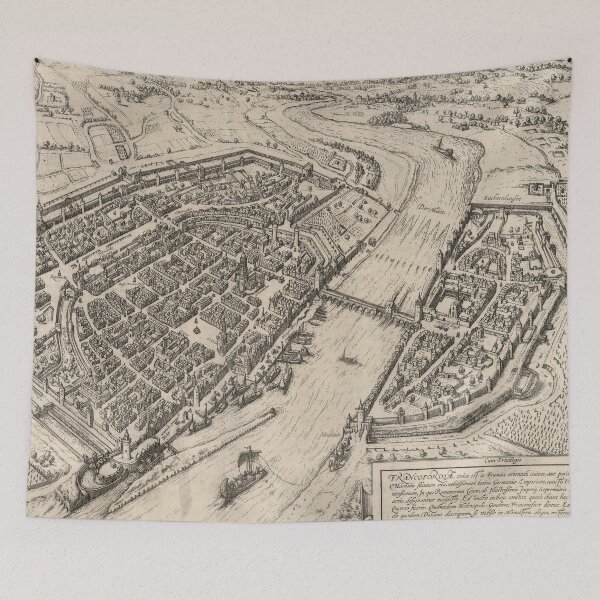 Item preview, Vintage Pictorial Map of Frankfurt Germany (1575) designed and sold by BravuraMedia.
