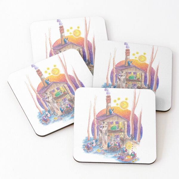 Item preview, Penguins hanging out in their little house in the woods.  designed and sold by PenguinGirl-Art.