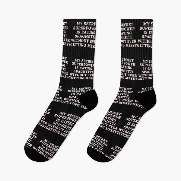 Item preview, My secret Superpower is eating Spaghetti Text in white #1 designed and sold by AIrtisticPrints.