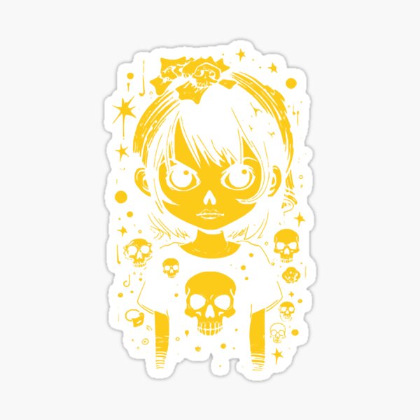 Cool Angry Rainbow Paint Splatter Anime Girl Sticker for Sale by  bubblegoth