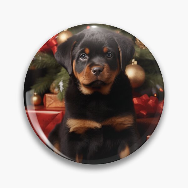 Item preview, Rottweiler puppy Christmas scene Aiartist  designed and sold by Freedomink.