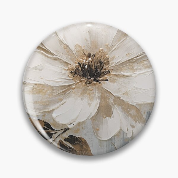 Aperçu de l'œuvre Petite fleur blanche en texture acrylique créée et vendue par MiyahDesign.