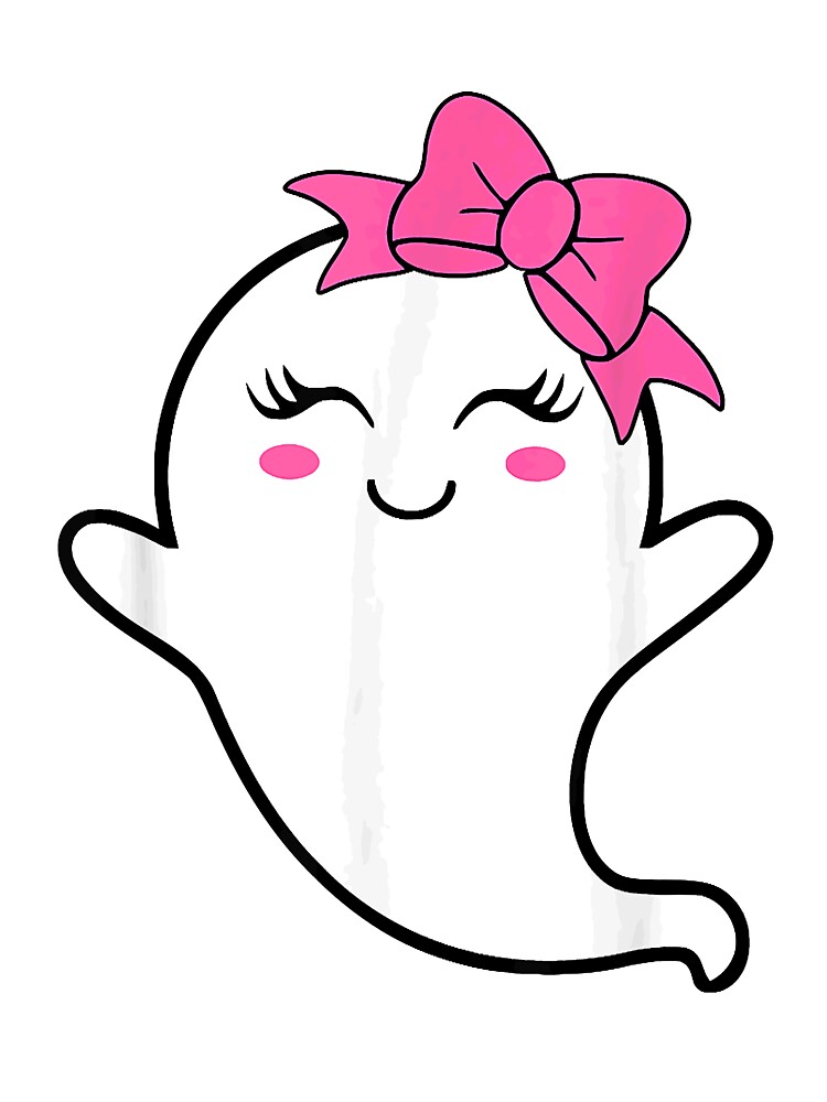 Halloween White selling Matte Finish Cute Ghost With Pink Bow.