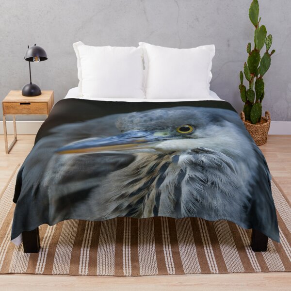 Item preview, The Intense Gaze of a Grey Heron in Close-Up designed and sold by rawshutterbug.