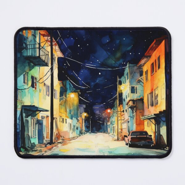 Item preview, Night city watercolor art 001 designed and sold by 2ilver.