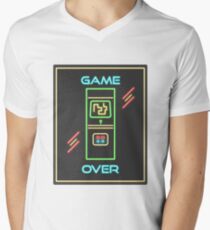 Video Game 80s Neon Sign Men's V-Neck T-Shirt