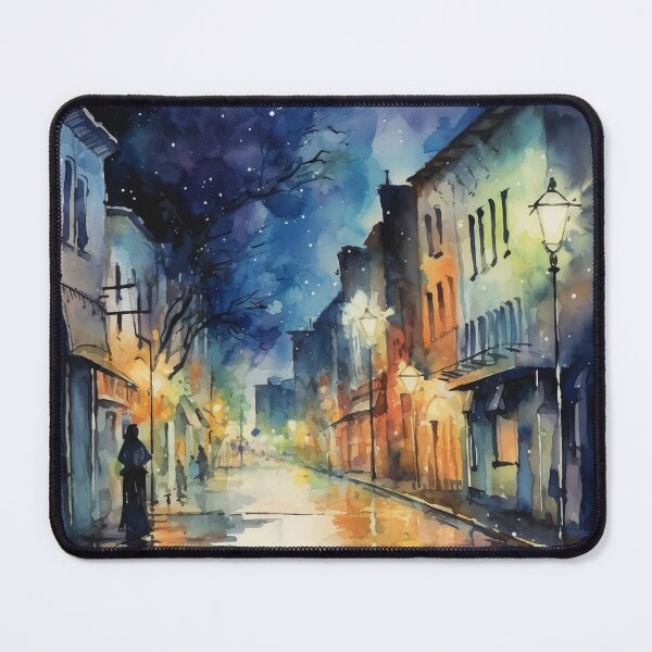Item preview, Night city watercolor art 003 designed and sold by 2ilver.