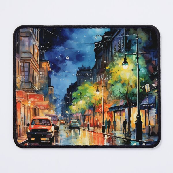 Item preview, Night city watercolor art 004 designed and sold by 2ilver.
