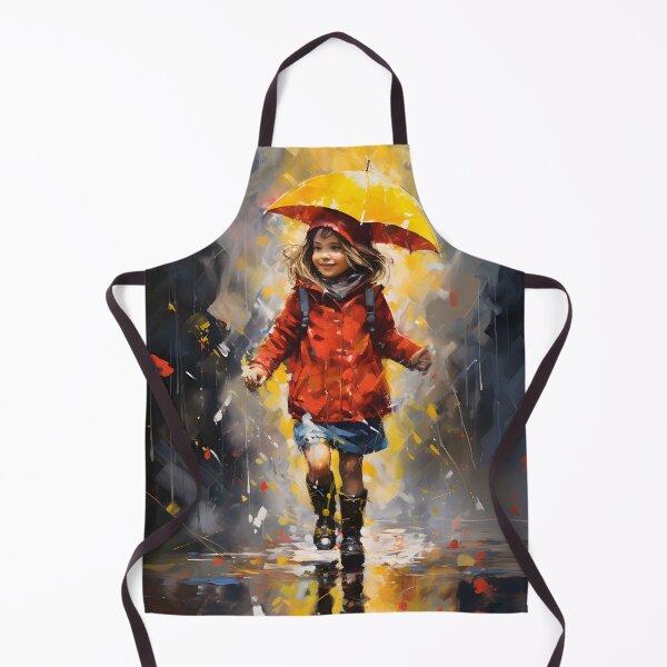 Item preview, Impressionist Rainy Day Girl in Red Jacket designed and sold by inkArtistryfine.