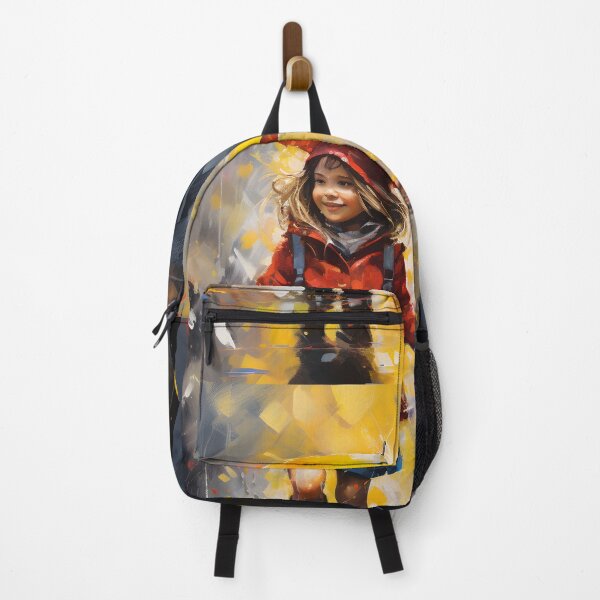 Item preview, Impressionist Rainy Day Girl in Red Jacket designed and sold by inkArtistryfine.