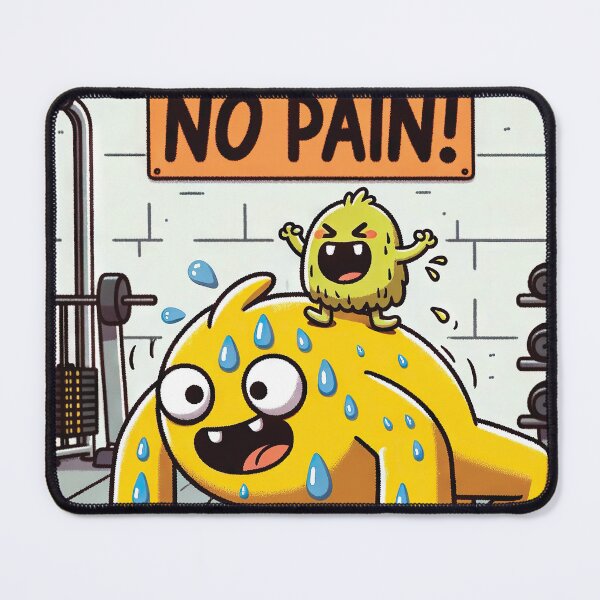 Aperçu de l'œuvre Journée de gym en sueur et visqueuse : les premières pompes de Lil' Blob ! créée et vendue par StickerNestHQ.