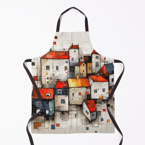 Item preview, Colorful Townscape Digital Art designed and sold by inkArtistryfine.