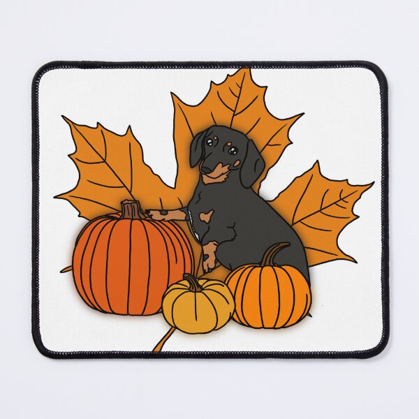 Item preview, Fall Bumi the Dachshund with Leaf designed and sold by Megreations.