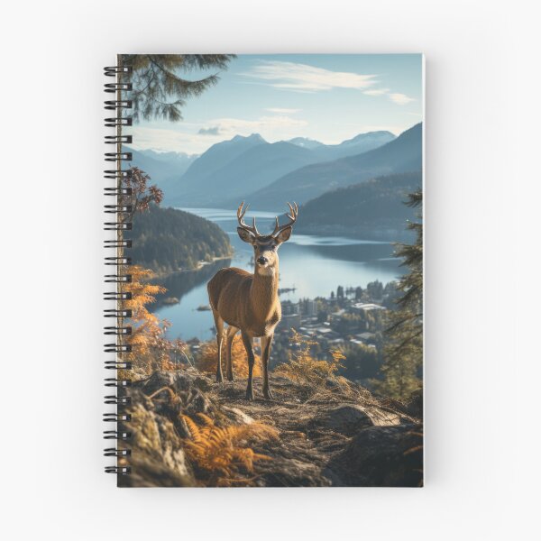 Item preview, Majestic Deer Grazing by a Serene Lake in the Mountainous Wilderness designed and sold by Domitian Tincaba.