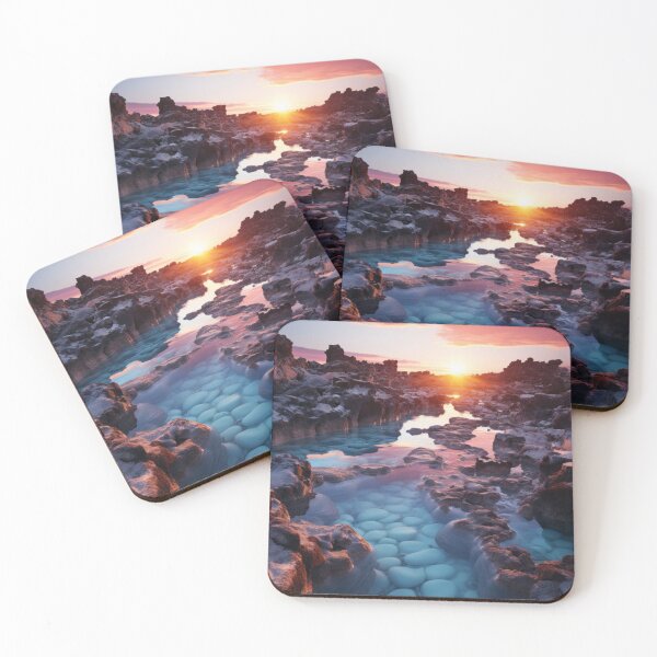 Item preview, Tranquil Beachscape: Dusk Sky and Ocean Meet Rocky Coastline designed and sold by Domitian Tincaba.