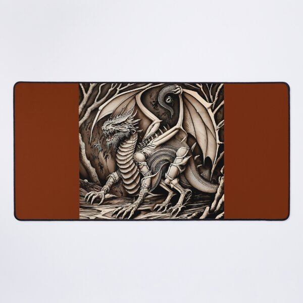 Item preview, carved wooden dragon designed and sold by SabyDigitalArt.