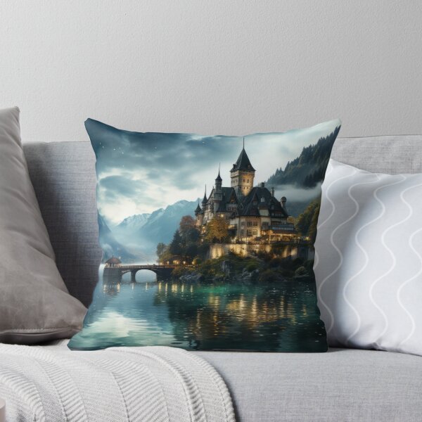 Item preview, Serene Reflections: Dusk Landscape with Church in Mountainous Countryside designed and sold by Domitian Tincaba.