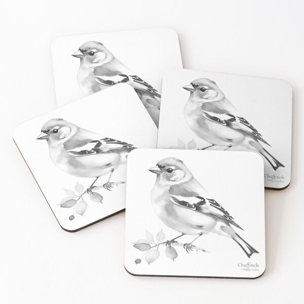 Item preview, Chaffinch on a Branch (Monochrome) designed and sold by PixelFixArt.