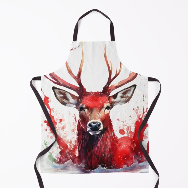 Item preview, Red deer with horns isolated in lake designed and sold by fotofeast.