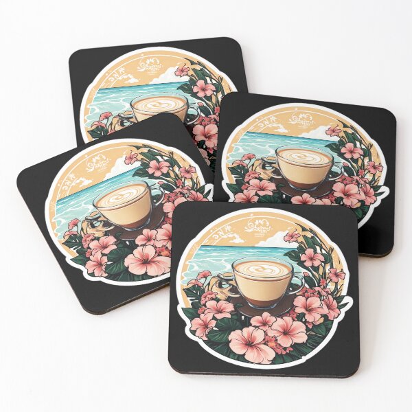 Item preview, Specialty Flat White Cup Served on a Sunny Day by the Ocean designed and sold by NautiChic.