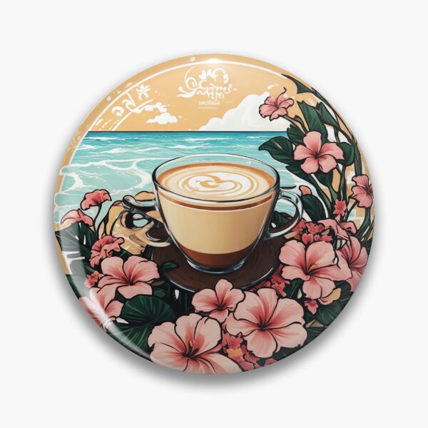 Item preview, Specialty Flat White Cup Served on a Sunny Day by the Ocean designed and sold by NautiChic.