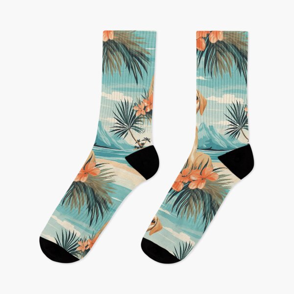 Item preview, Labrador  Golden Retriever Tropical Island Hibiscus Pattern designed and sold by NikkofTime.