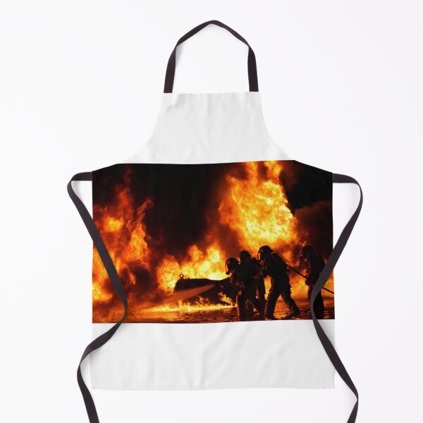 Item preview, STK109433M-Aircraft rescue and firefighting Marines extinguish a fuel fire. designed and sold by StocktrekImages.