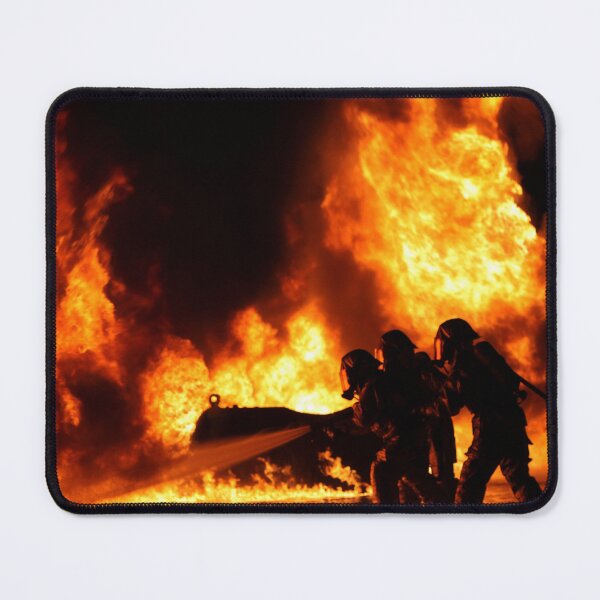 Item preview, STK109433M-Aircraft rescue and firefighting Marines extinguish a fuel fire. designed and sold by StocktrekImages.