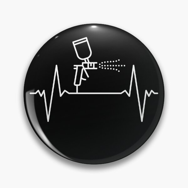 Item preview, Spray Gun Heartbeat EKG Pulse Line - Auto Body Painting outline design for Car painters designed and sold by venomousvector.