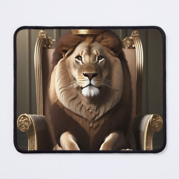 Item preview, Lion king wearing a crown and seated on a throne designed and sold by fotofeast.