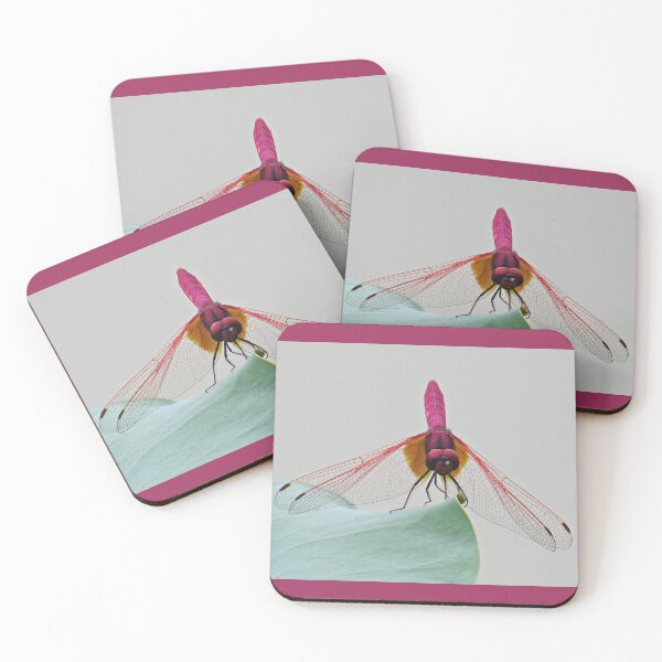 Item preview, Crimson Dropwing Dragonfly on Lotus Leaf designed and sold by Linda Walsh.