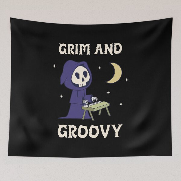 Item preview, Grim Reaper Playing Keyboard - 'Grim and Groovy' designed and sold by Shirtlify.