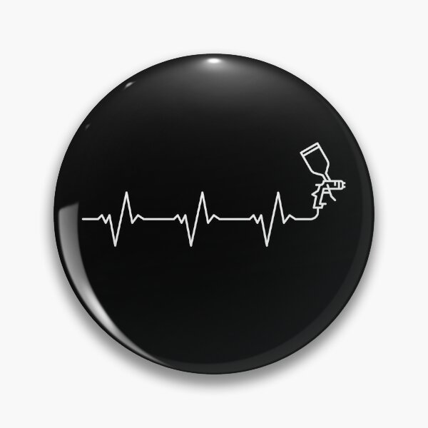 Item preview, Spray Gun Heartbeat ECG Pulse Line - Auto Body Painting outline design for Car painters designed and sold by venomousvector.