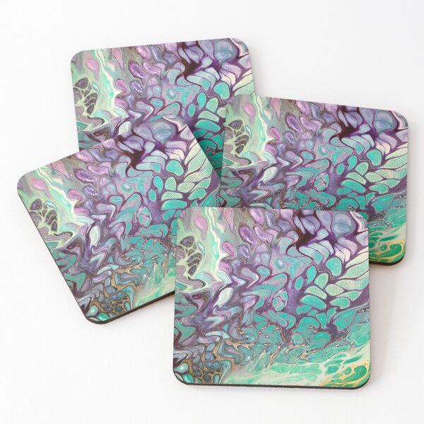 Item preview, Mystic Bath - Enhanced Green and Purple Abstract designed and sold by liminallayers.