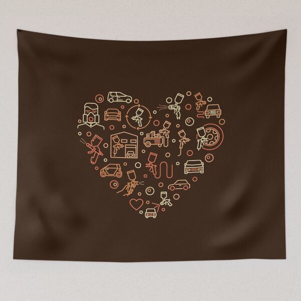 Item preview, Auto Body Painting Heart outline creative design for Car painters and Automotive Paint Spray Painting lovers designed and sold by venomousvector.
