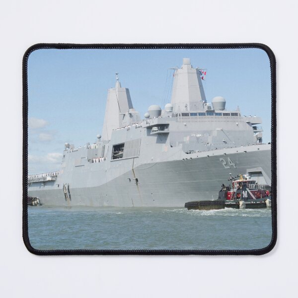 Item preview, STK109422M-U.S. Sailors and Marines man the rails aboard USS Arlington. designed and sold by StocktrekImages.