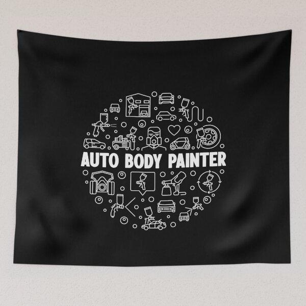 Item preview, Auto Body Painter circle shaped design for Car painters and Vehicle Painting Fans designed and sold by venomousvector.