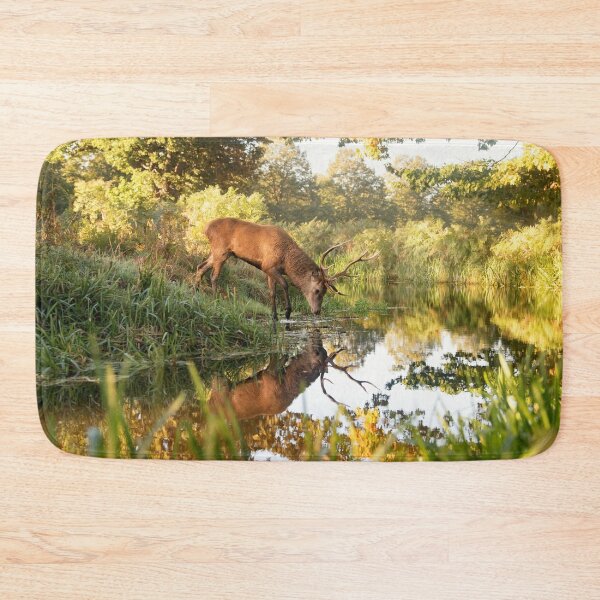 Item preview, Stag poised on mirror lake designed and sold by Junkyardmax.
