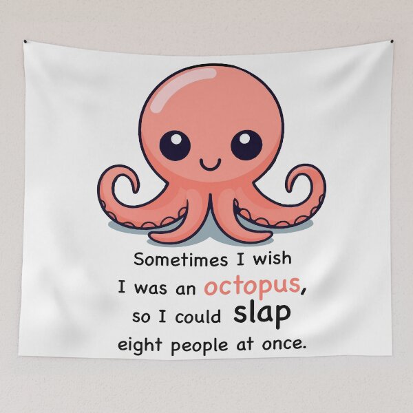 Item preview, Funny slapping octopus designed and sold by SurtonDesign.
