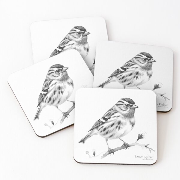 Item preview, Lesser Redpoll on a Branch (Monochrome) designed and sold by PixelFixArt.