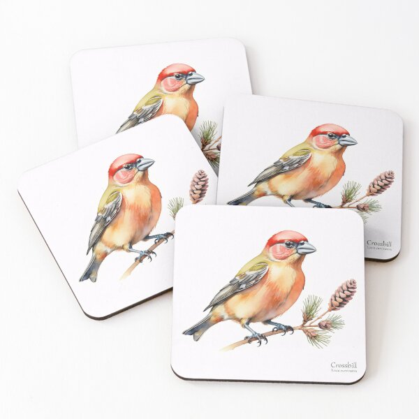 Item preview, Crossbill Finch on Pine Branch designed and sold by PixelFixArt.
