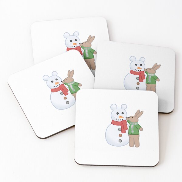 Item preview, bunny building snowman designed and sold by laurenhydde.