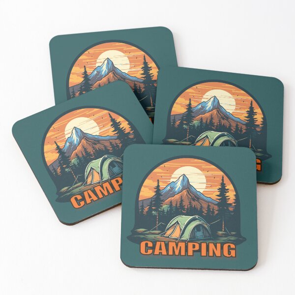 Artikelvorschau, Camping in den Bergen, Vektorillustration des Campings im Urlaub entworfen und verkauft von Aonsnoopy.