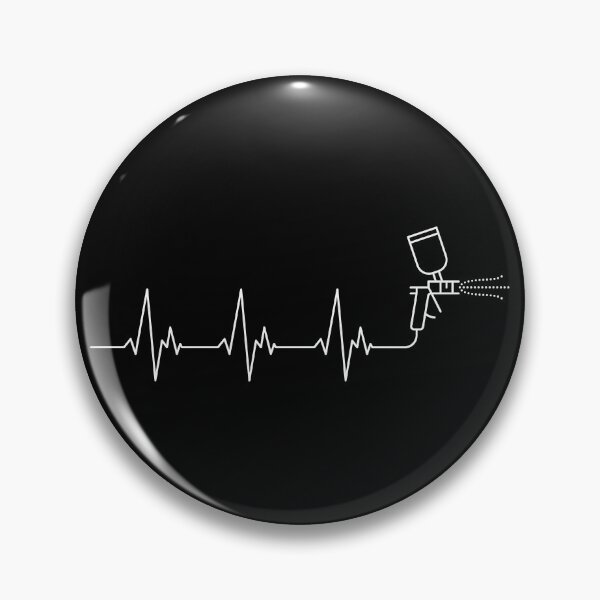 Item preview, Auto Body Painter Heartbeat - Spray Gun EKG Pulse Line outline design for Car painters designed and sold by venomousvector.