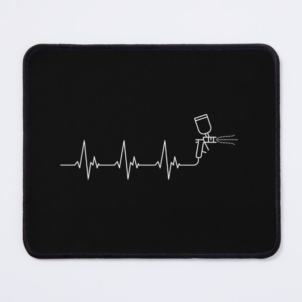Item preview, Auto Body Painter Heartbeat - Spray Gun EKG Pulse Line outline design for Car painters designed and sold by venomousvector.