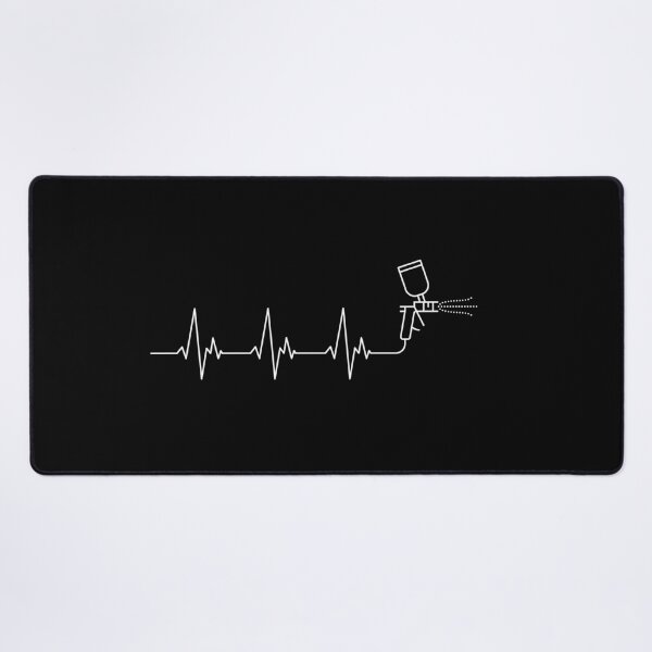 Item preview, Auto Body Painter Heartbeat - Spray Gun EKG Pulse Line outline design for Car painters designed and sold by venomousvector.