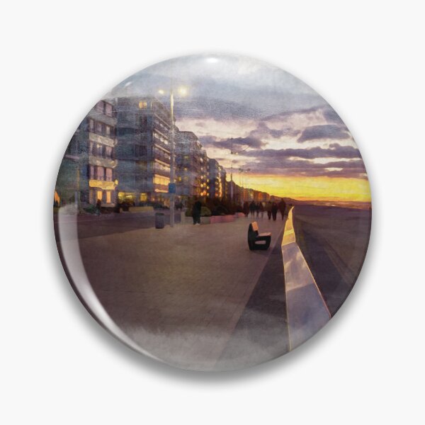 Item preview, Watercolor of empty beach in autumn at sunset designed and sold by FotoMahieu.