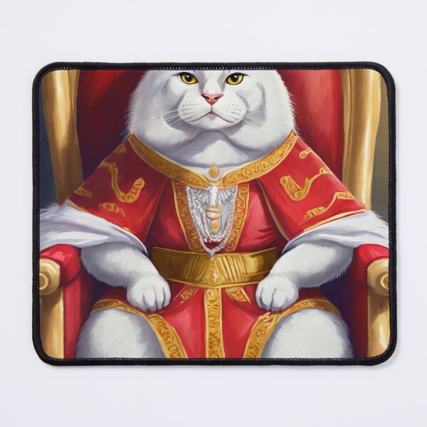 Item preview, Fat royal cat dressed as a king sitting on a throne designed and sold by fotofeast.
