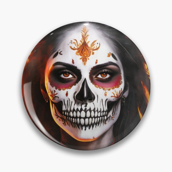 Item preview, Skull face female ghost rider in flame designed and sold by fotofeast.